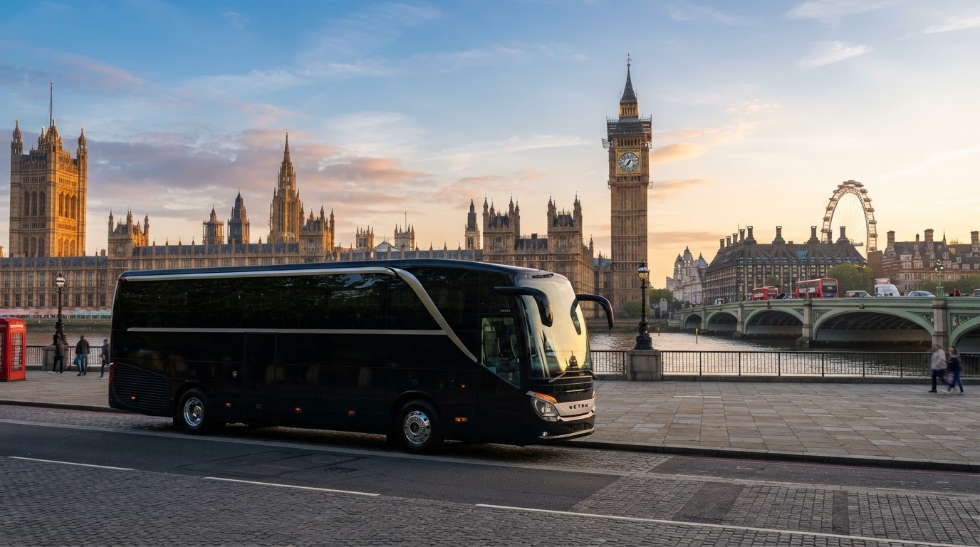 49 seater executive bus hire London premium coach near Westminster