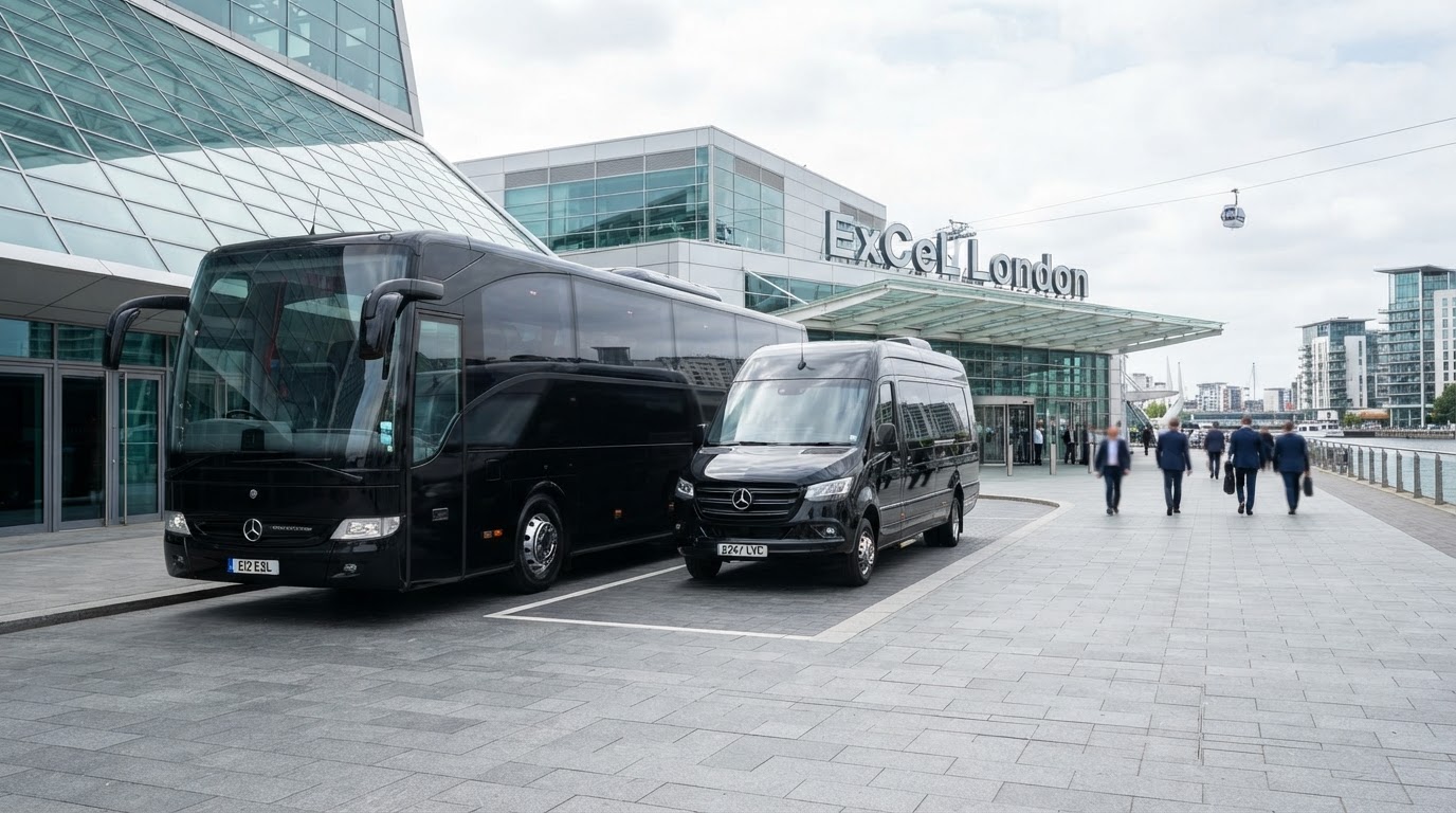 ExCeL corporate delegation transport London executive coach and minibus